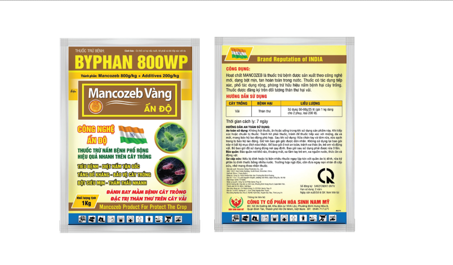 BYPHAN 800WP hiệu Mancozeb Vàng