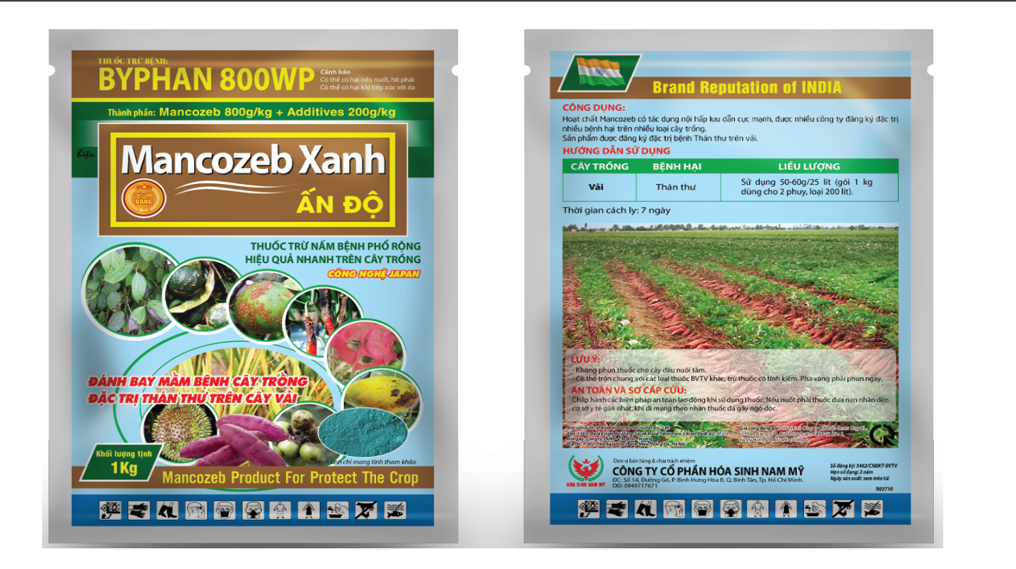 BYPHAN 800WP – hiệu Mancozeb Xanh